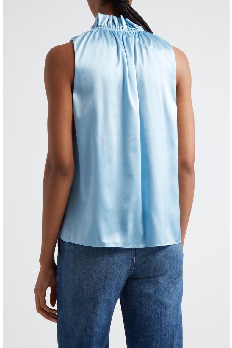 Ayana Ruffle Split Neck Sleeveless Top, Alternate, color, DREAM BLUE
