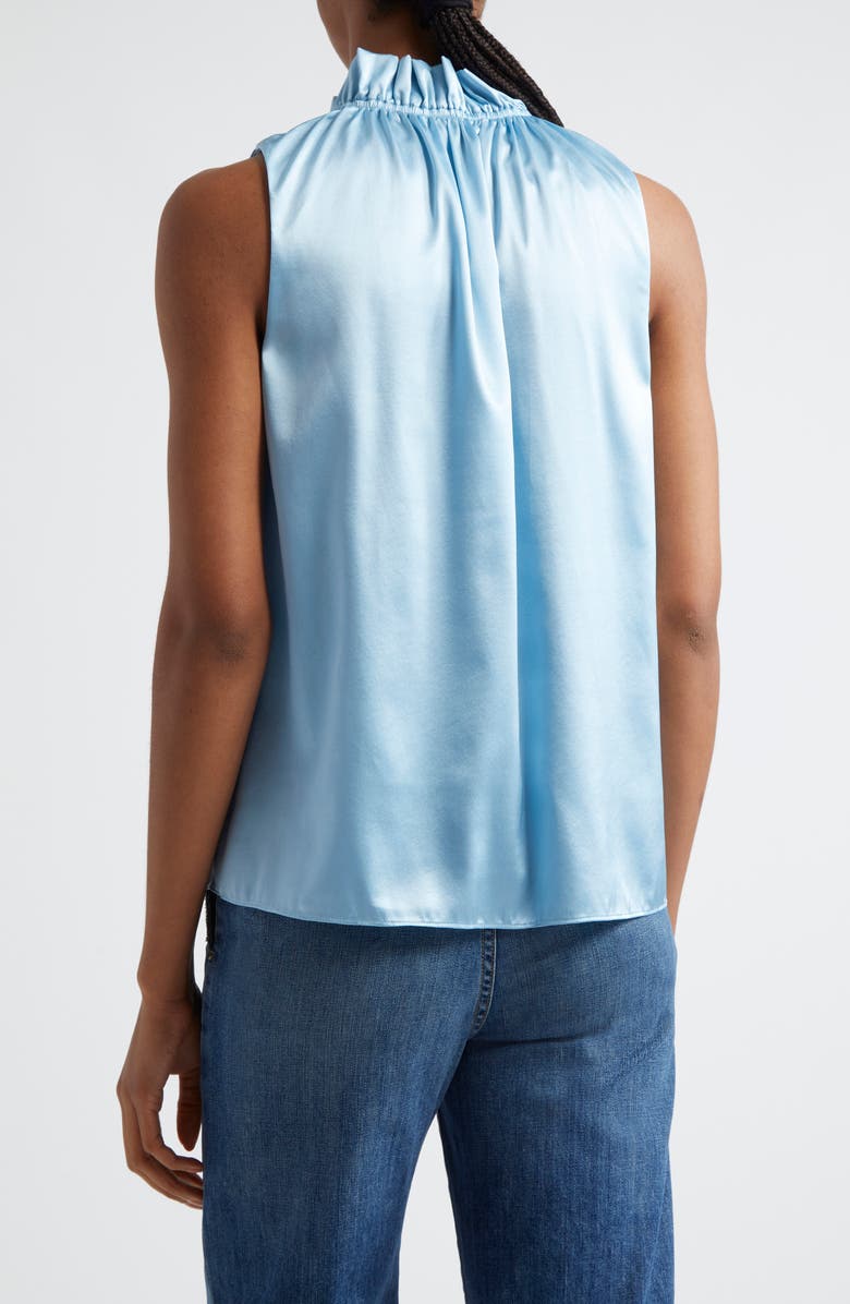 Ramy Brook Ayana Ruffle Split Neck Sleeveless Top, Alternate, color, Dream Blue