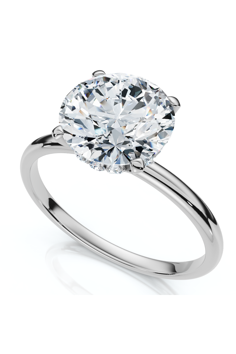Certified 1Ct Hidden Halo Diamond Engagement Ring 14k Gold Lab Grown, Alternate, color, 14k White Gold