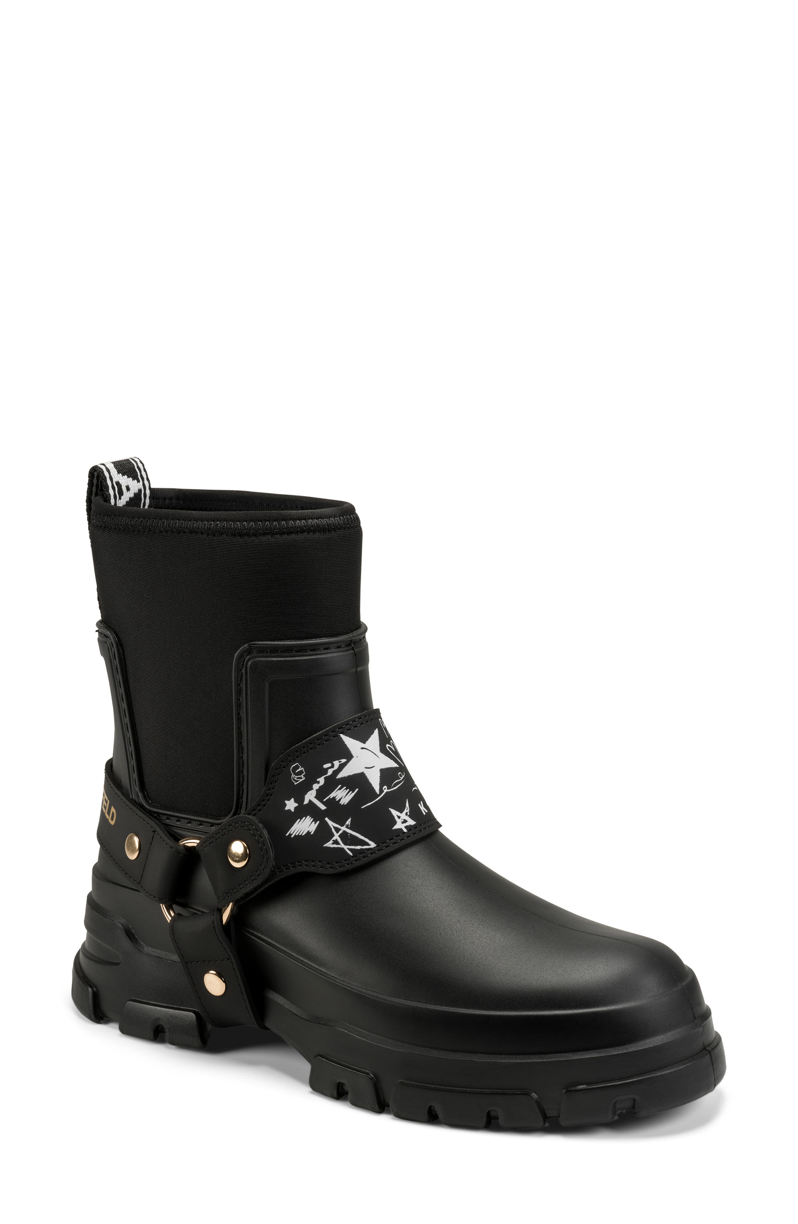 KARL LAGERFELD PARIS Ranelle Rain Boot, Main, color, Black