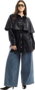 June + Vie Faux Leather Cape Jacket