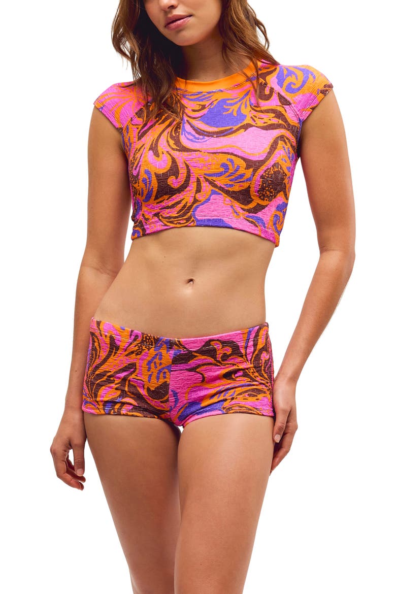 Dixie Printed Shortie Bikini Bottoms, Alternate, color, PETAL TRIP