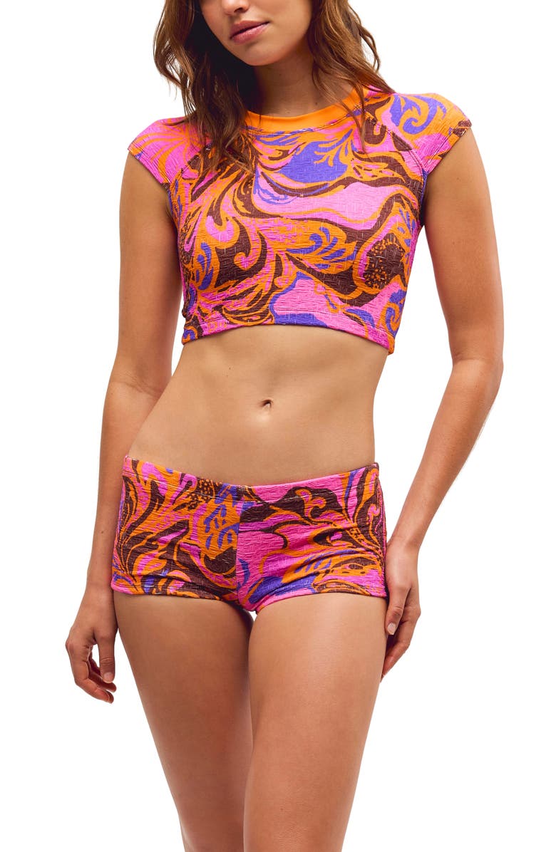 free-est by Free People Dixie Printed Shortie Bikini Bottoms, Alternate, color, Petal Trip