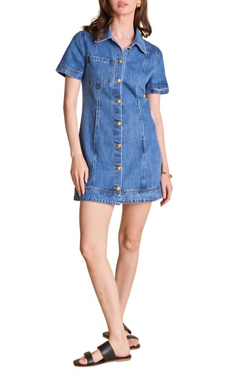 ★ Massimo Dutti★ 100% cotton denim mini dress 06690400407 fashion women's retro casual waist slim sleeveless denim