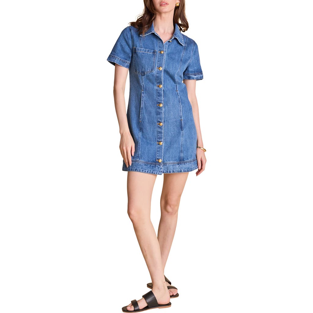 ENGLISH FACTORY ENGLISH FACTORY DENIM MINI SHIRTDRESS