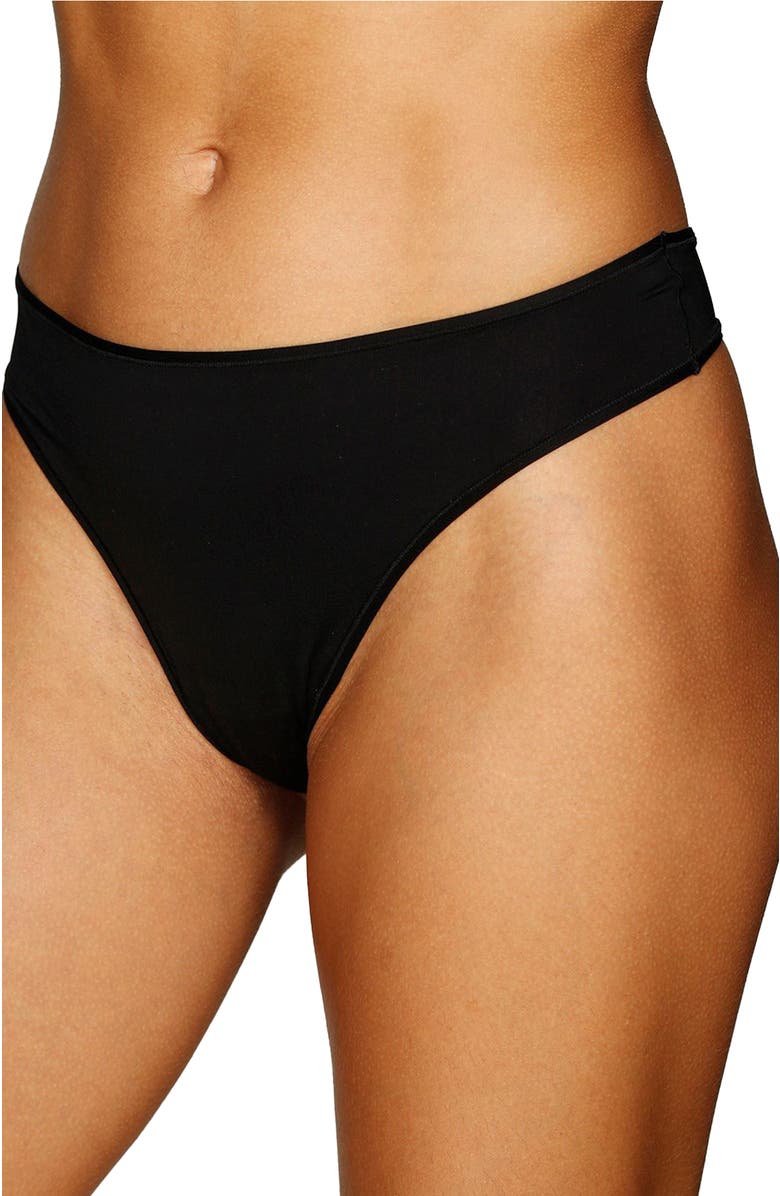 LASCANA Women's 2 Pk Basic Thongs, Main, color, Black