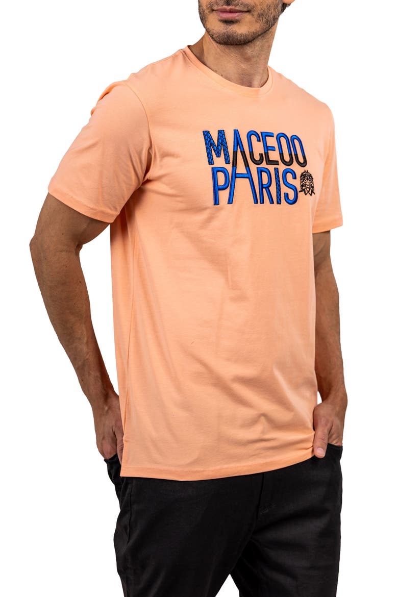 Colossal Peachpink Embroidered Logo Stretch Cotton T-Shirt, Alternate, color, PINK