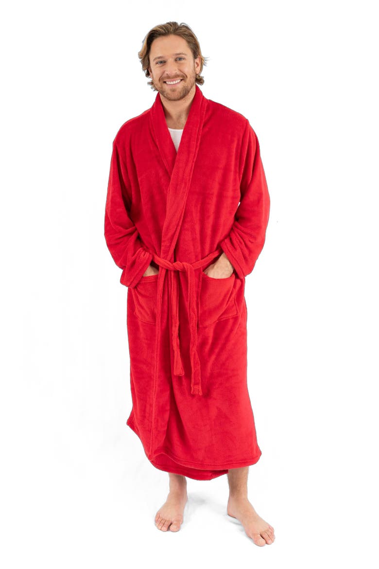 Men's Fleece Robe, Main, color, Red
