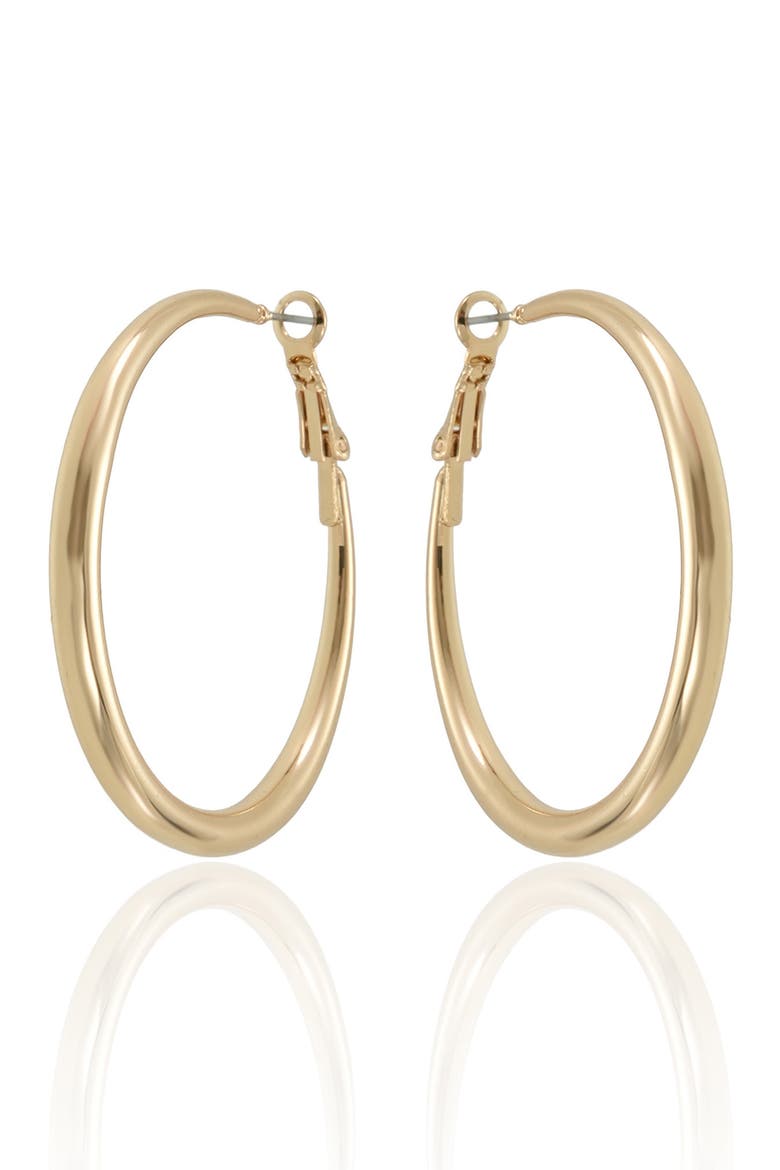 Classic Large Hoop Earrings, Alternate, color, GOLD