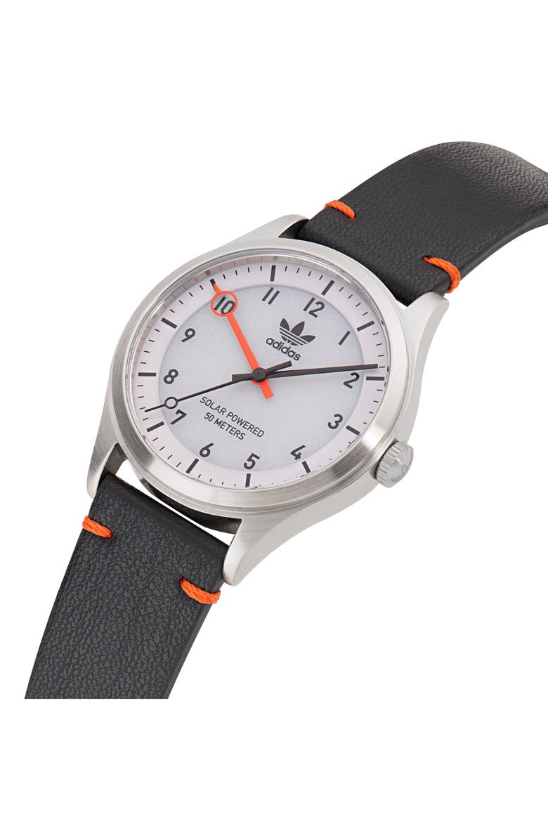 adidas Project One Solar Powered Vegan Leather Strap Watch, 39mm, Alternate, color,