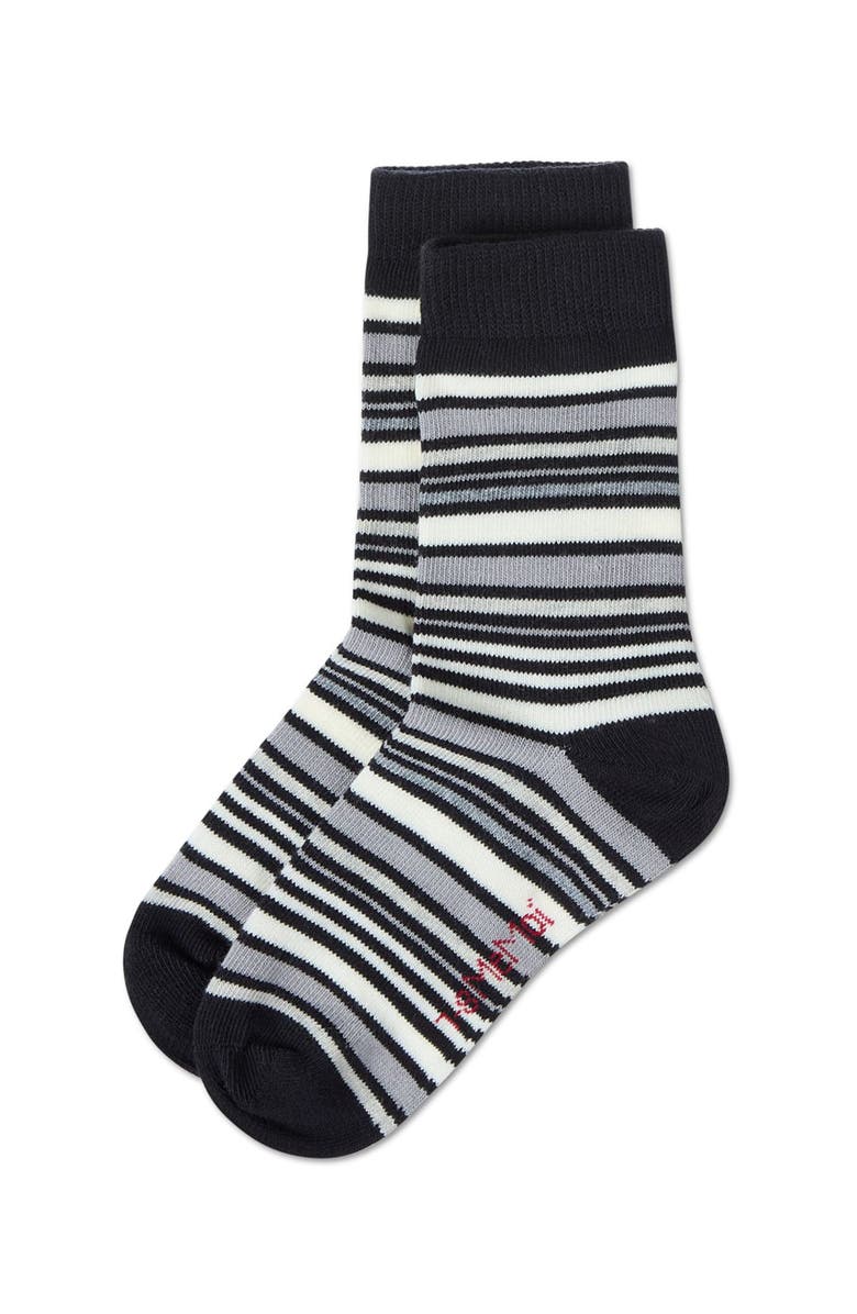 MeMoi Multi-Stripe Gauge Crew Sock, Alternate, color, Black