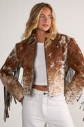 NASTY GAL Zip Through Fringe Jacket