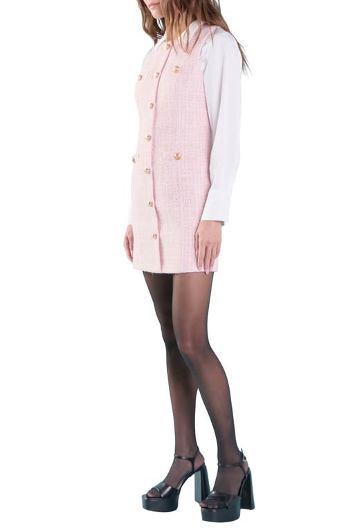 Endless Rose Sleeveless Metallic Tweed Minidress In Pink