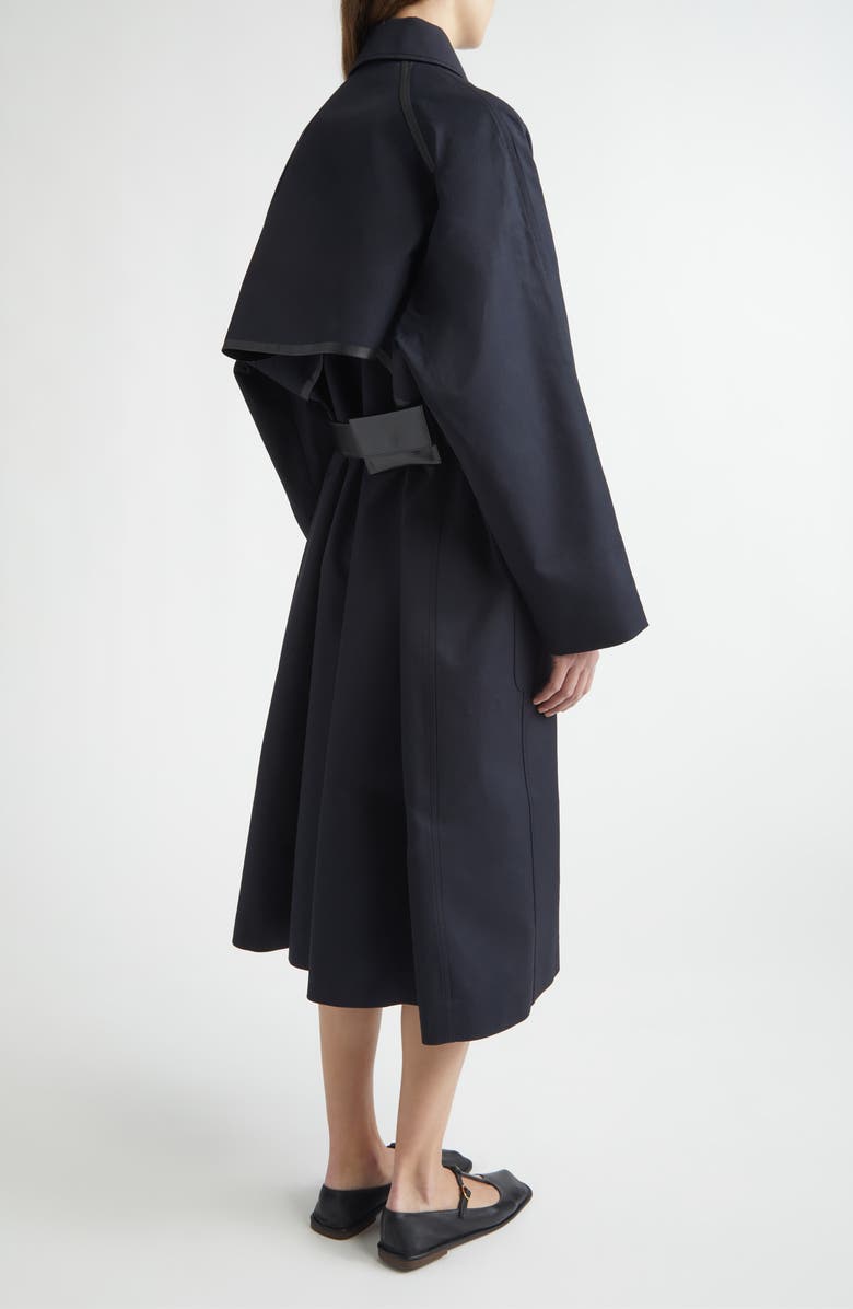 NACKIYÈ Discrete Virgin Wool Gabardine Trench Coat, Alternate, color, Midnight Noir