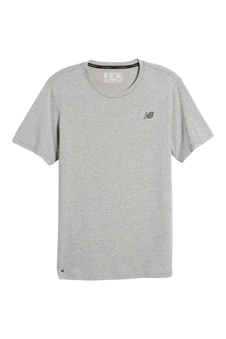 Heather Tech Crewneck T-Shirt, Alternate, color, ATHLETIC GREY