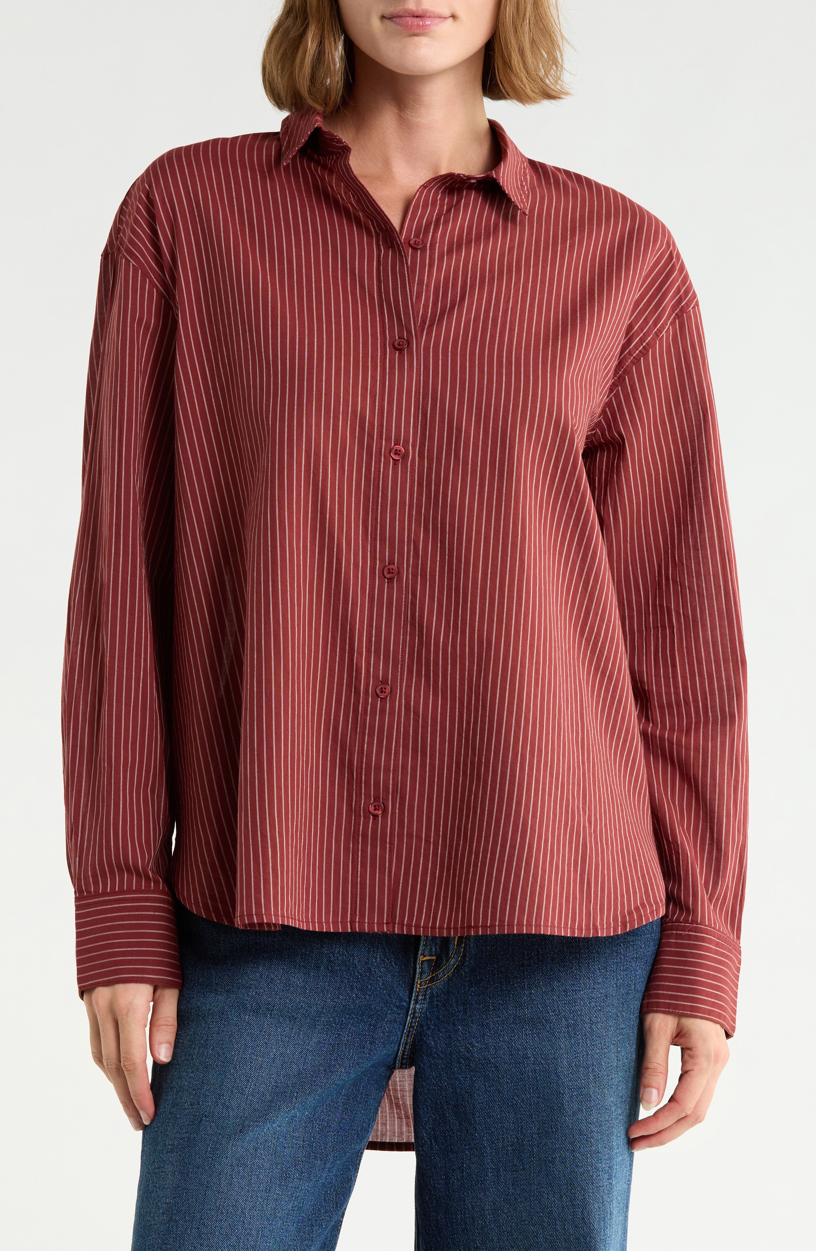 selected BURGUNDY- IVORY CAYTLYN STRIPE