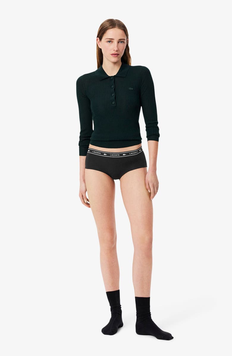 Lacoste Stretch Cotton Briefs, Alternate, color, Black
