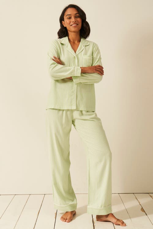 Stripe & Stare Ecovero Pyjama Bottoms In Green