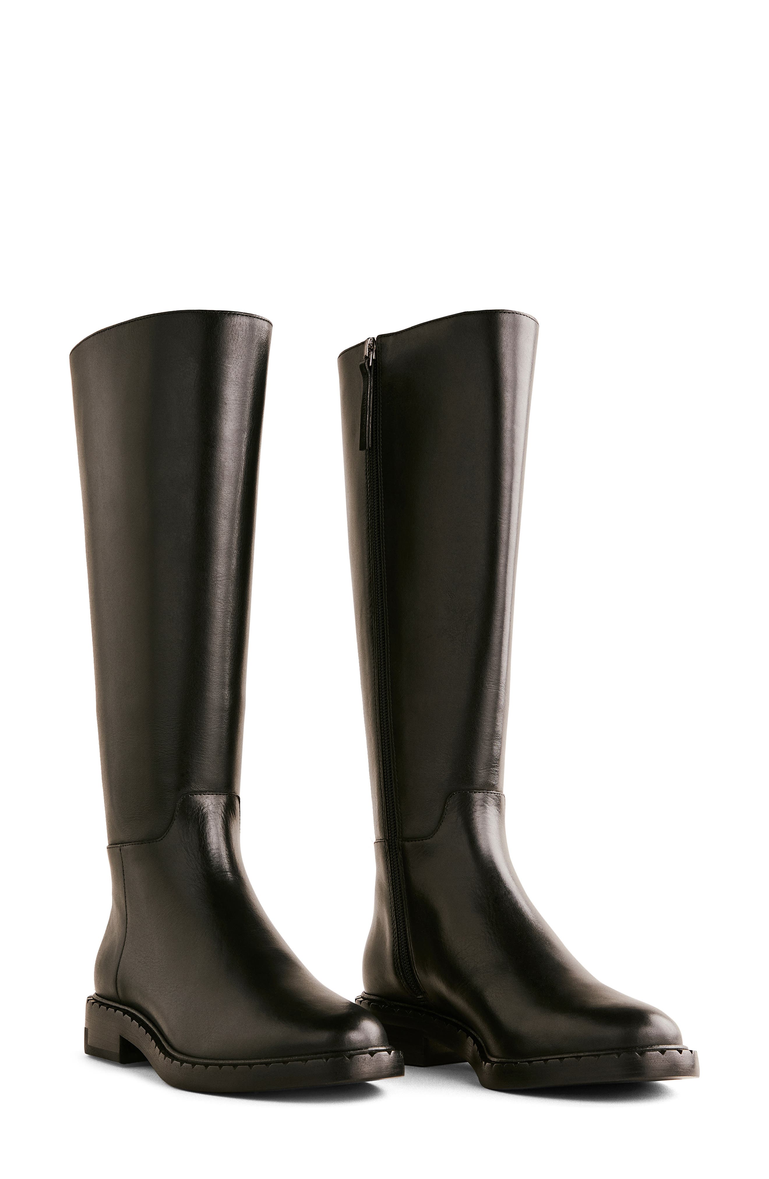 Reformation Nancy Knee High Boot, Main, color, Black Leather