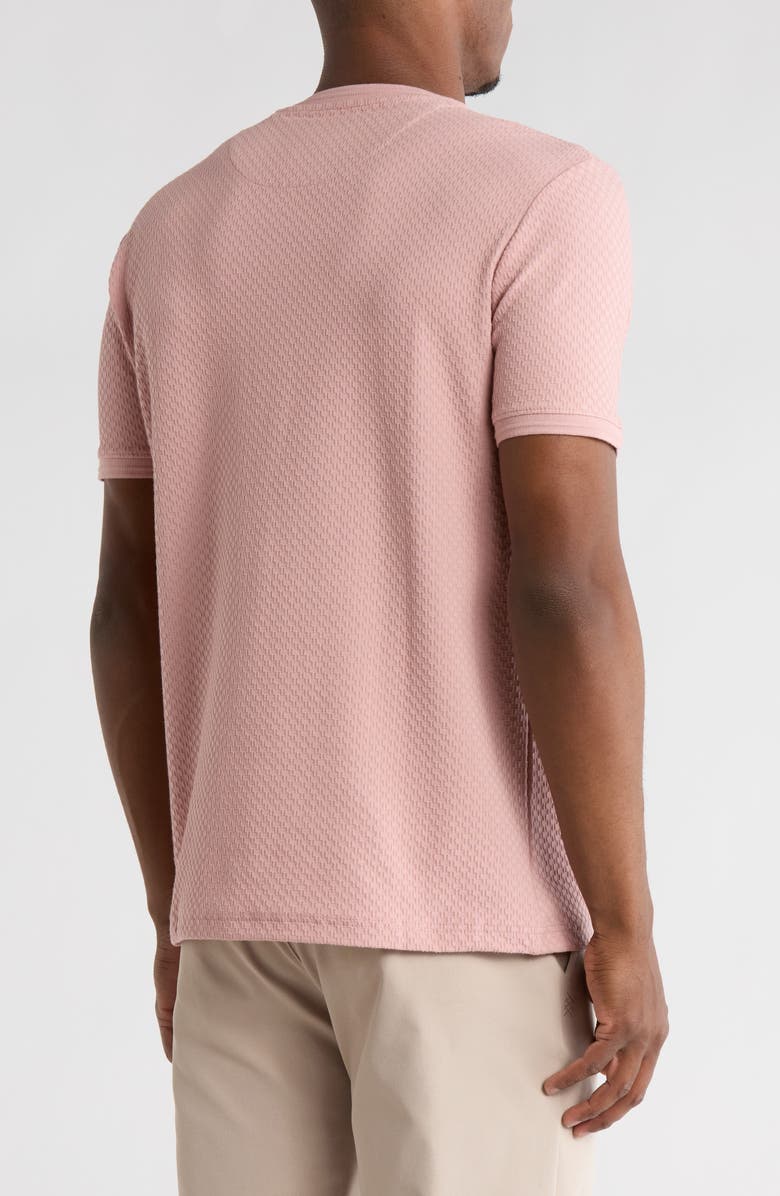 DENIM AND FLOWER Solid Textured Crewneck T-Shirt, Alternate, color, Pink