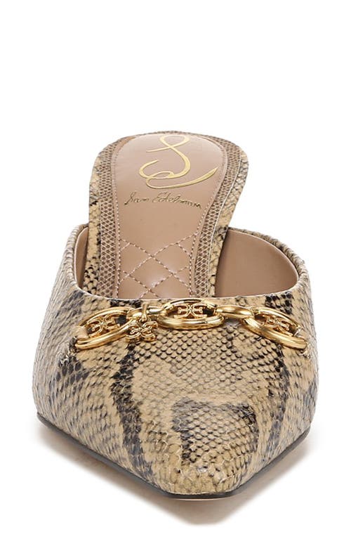 Sam Edelman Brynne Kitten Heel Mule Golden Tan Leather
