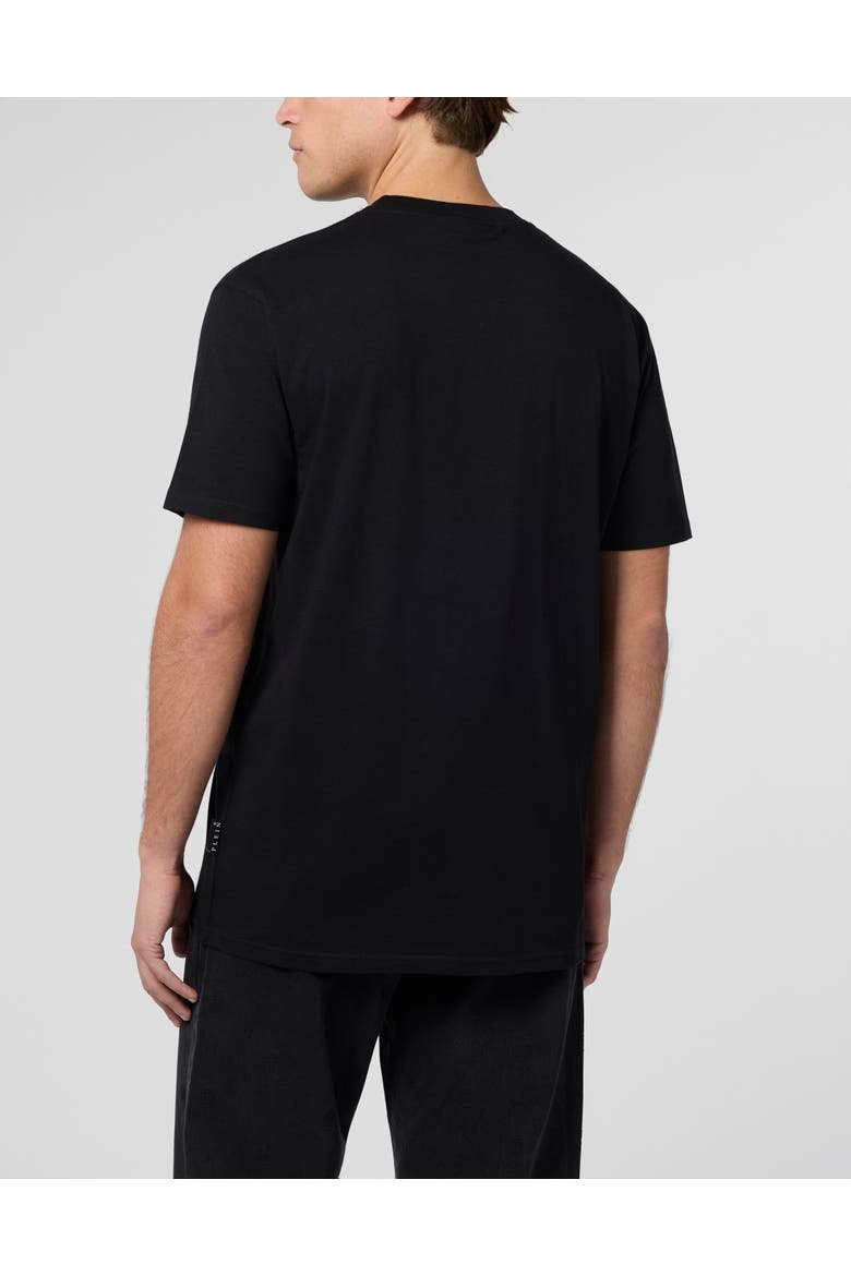 Round Neck T-Shirt Embossed Signature Men, Alternate, color, black