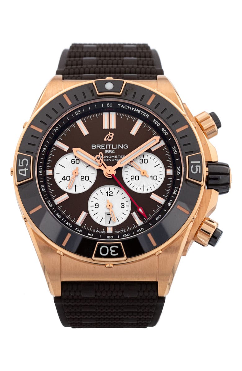 Watchfinder & Co. Breitling Preowned 2022 Super Chronomat B01 RB0136 Rubber Strap Watch, 44mm, Main, color, 