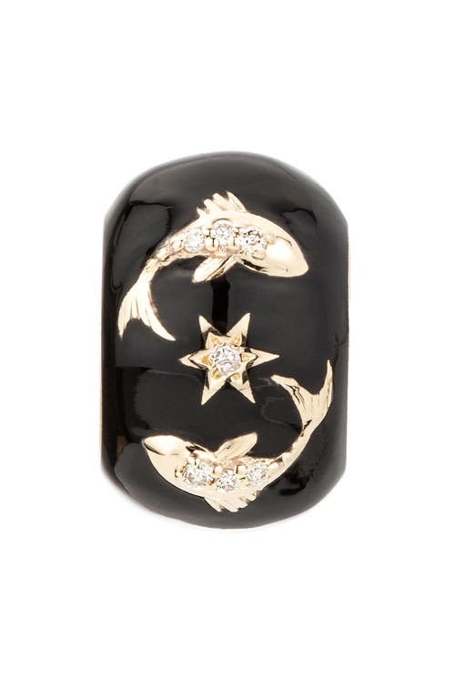 Shop Adina Reyter Zodiac Ceramic & Diamond Bead Charm In Yellow Gold - Pisces