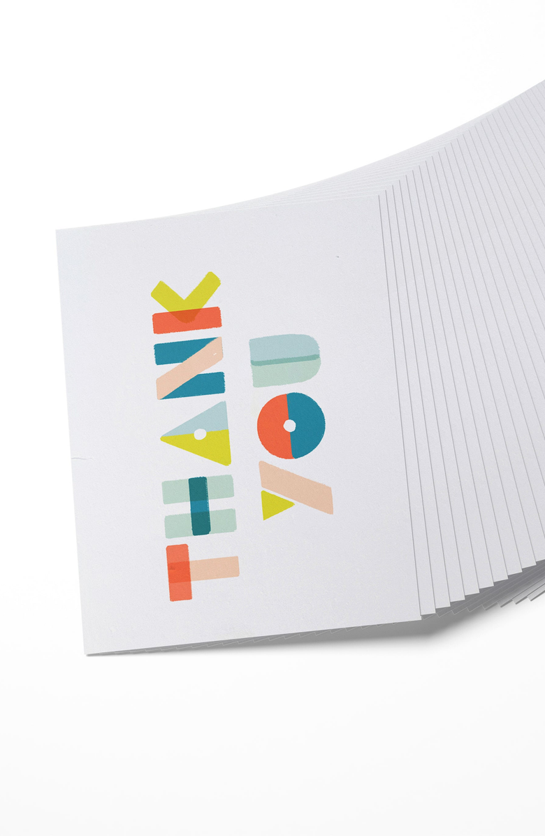 Joy Paper Co. Thank You Shapes Boxed Set of 8 Cards, Alternate, color, Thank You Shapes