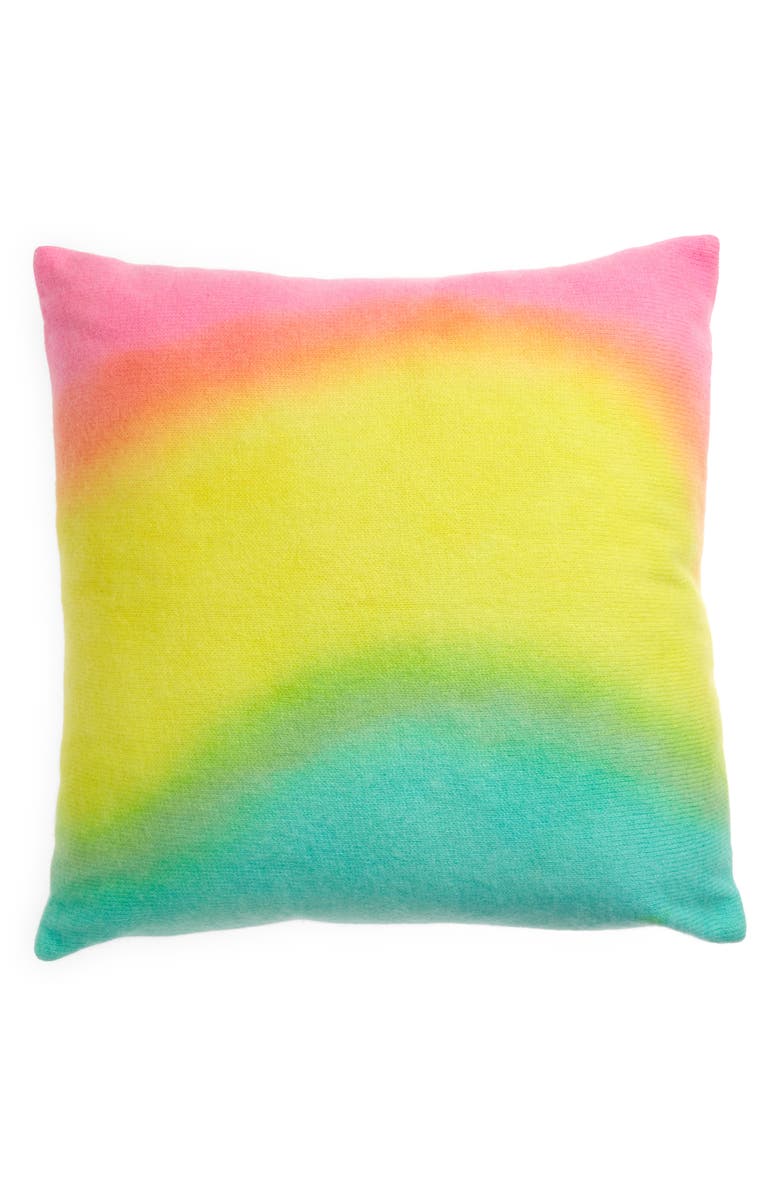 The Elder Statesman Rainbow Tie Dye Cashmere Accent Pillow, Alternate, color, 
