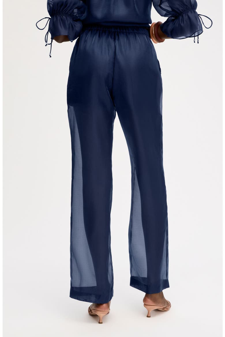 Sheer Drawstring Pants, Alternate, color, NAVY