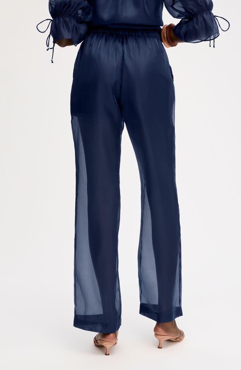 Sam Edelman Sheer Drawstring Pants, Alternate, color, Navy