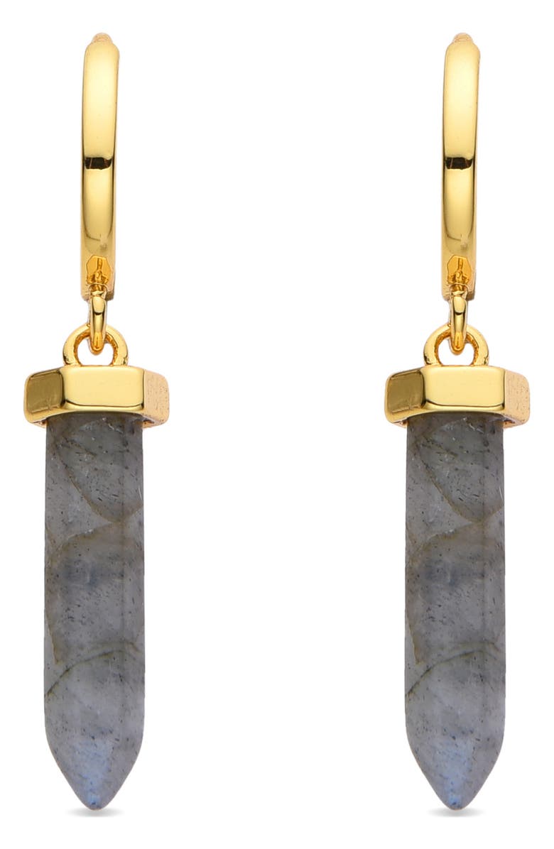 EYE CANDY LOS ANGELES Labradorite Dangle Hoop Earrings, Alternate, color, Gold
