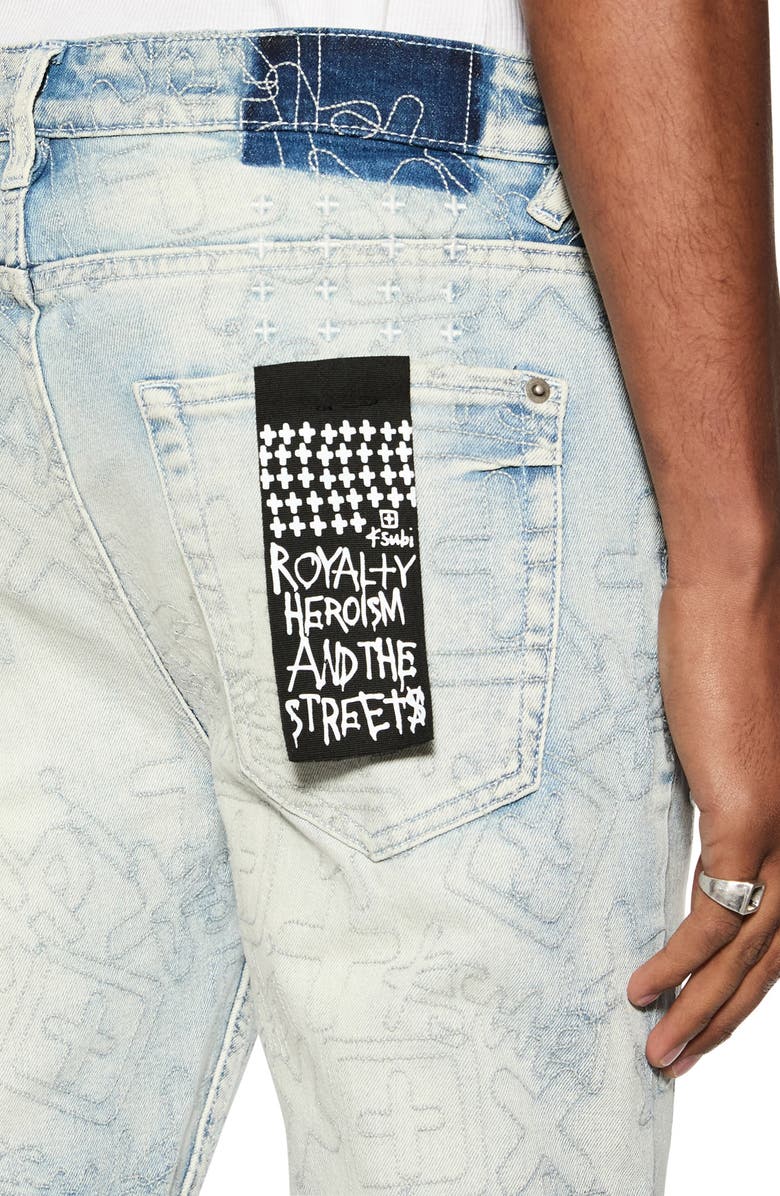 Ksubi Van Winkle Stencil Legacy Ripped Skinny Jeans, Alternate, color,