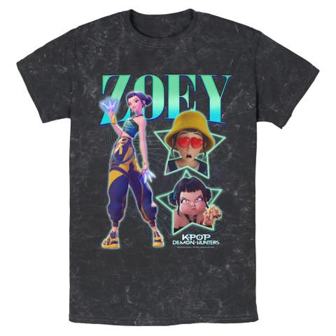 Men's KPop Demon Hunters Zoey Super Star Logo  Graphic T-Shirt