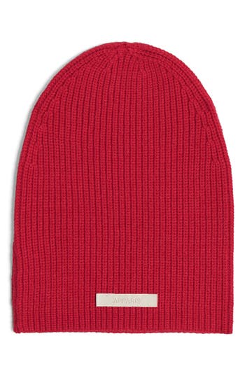 Apparis Cara Logo Patch Beanie In Red