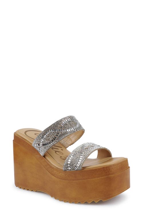 Candies Candie's Cuna Platform Wedge Sandal In Silver
