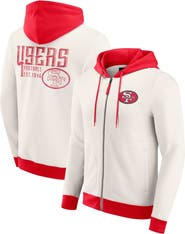 Darius Rucker Collection by Fanatics Men's Darius Rucker Collection by Fanatics Cream San Francisco 49ers Distressed Graphics Full-Zip Hoodie