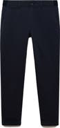 MANGO Slim Fit Flat Front Cotton Stretch Twill Chinos