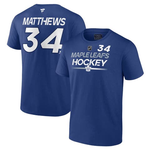 Men's Fanatics Branded Auston Matthews Blue Toronto Maple Leafs Authentic Pro Prime Name & Number T-Shirt