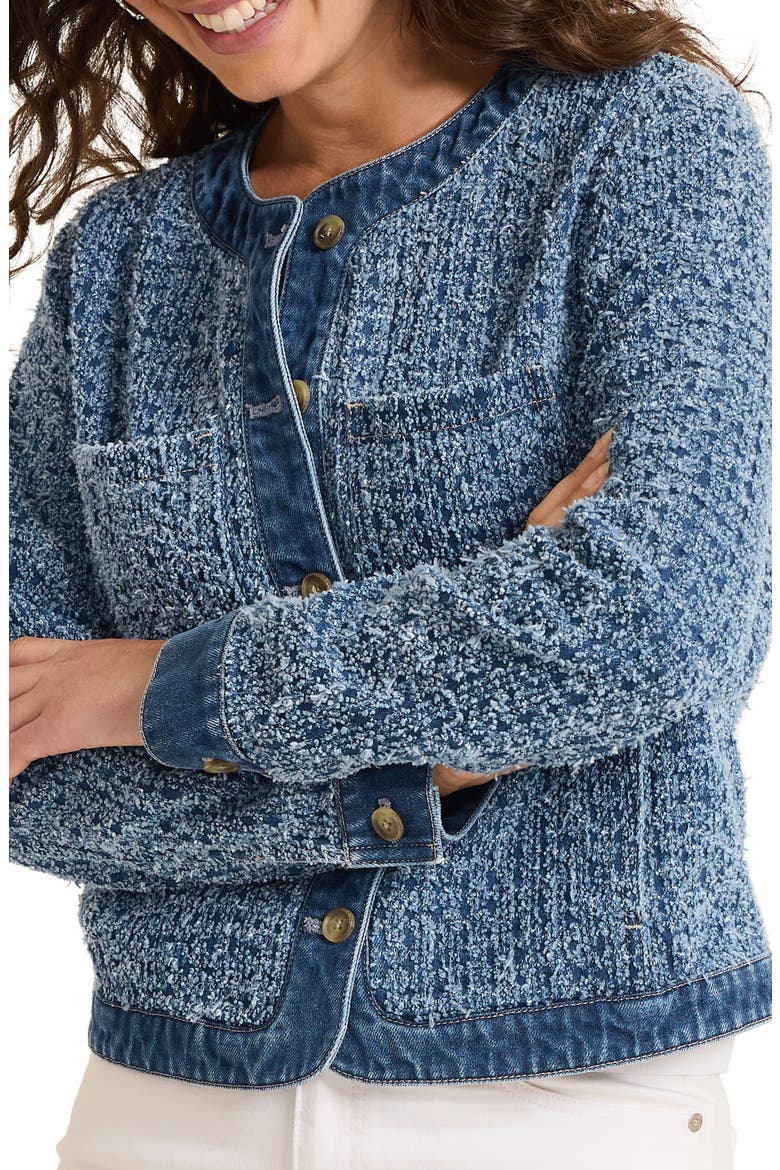 Cotton Tweed Denim Jacket, Alternate, color, MEDIUM WASH