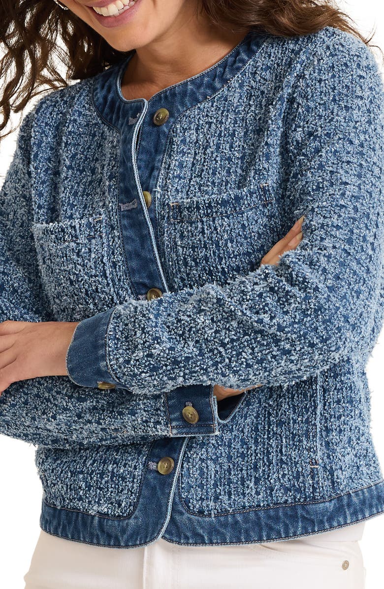 Tommy Bahama Cotton Tweed Denim Jacket, Alternate, color, Medium Wash