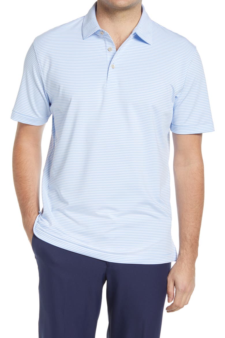 Hales Stripe Short Sleeve Performance Polo, Main, color, COTTAGE BL