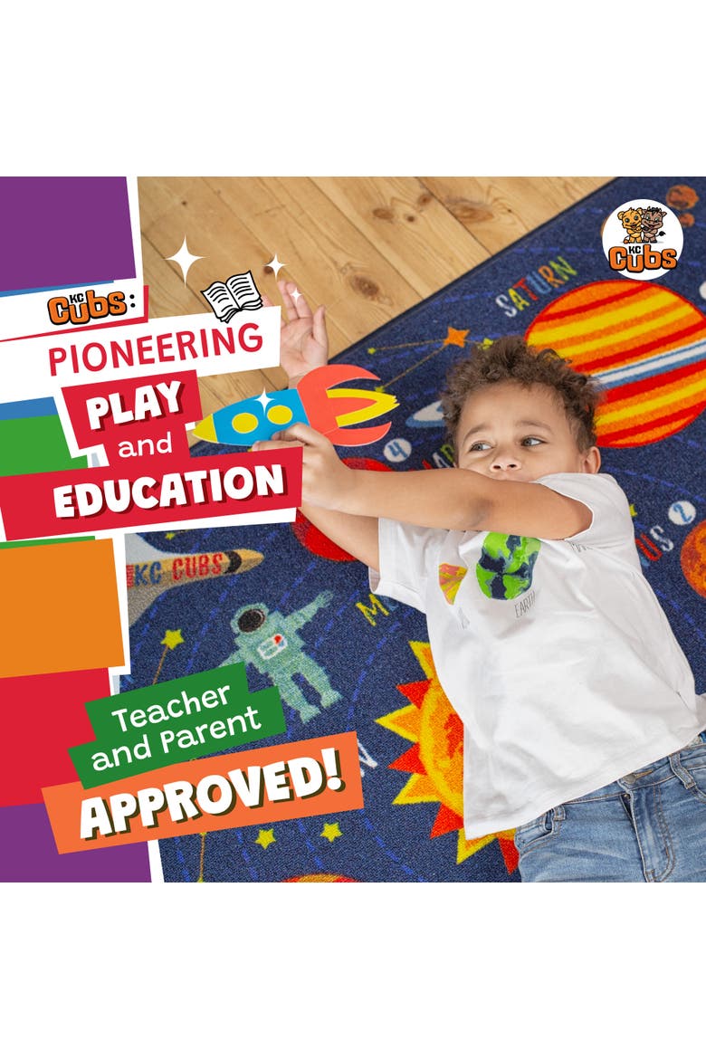 Educational Rug, Solar System Map, 5x7 Foot Playmat, Alternate, color, Multicolored