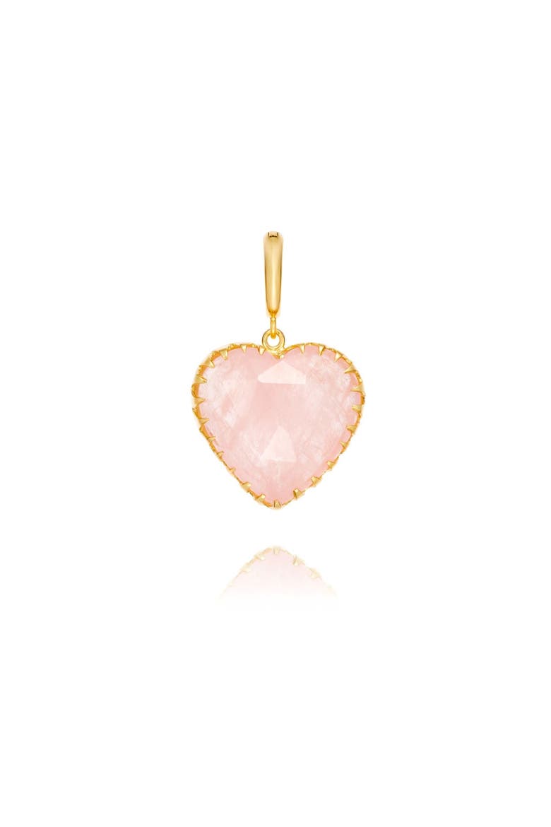 Small Morganite Heart Charm, Main, color, Morganite