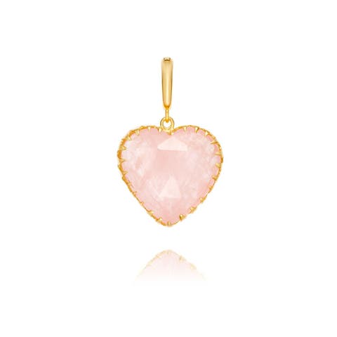 Small Morganite Heart Charm