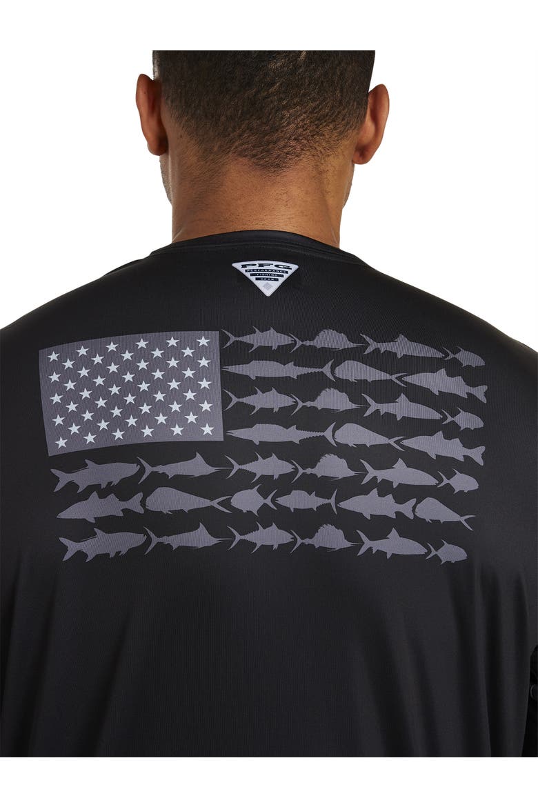 Big & Tall Fish Flag Long-Sleeve Graphic Tee, Alternate, color, BLACK