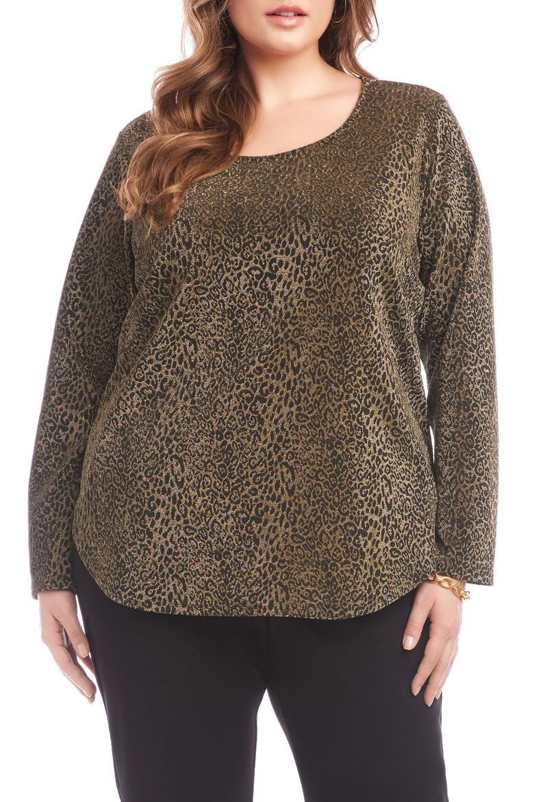 Metallic Leopard Knit Top, Main, color, LEOPARD
