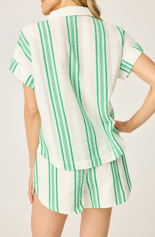 Pj Salvage The Beachcomber Stripe Puckered Gauze Pajama Shirt