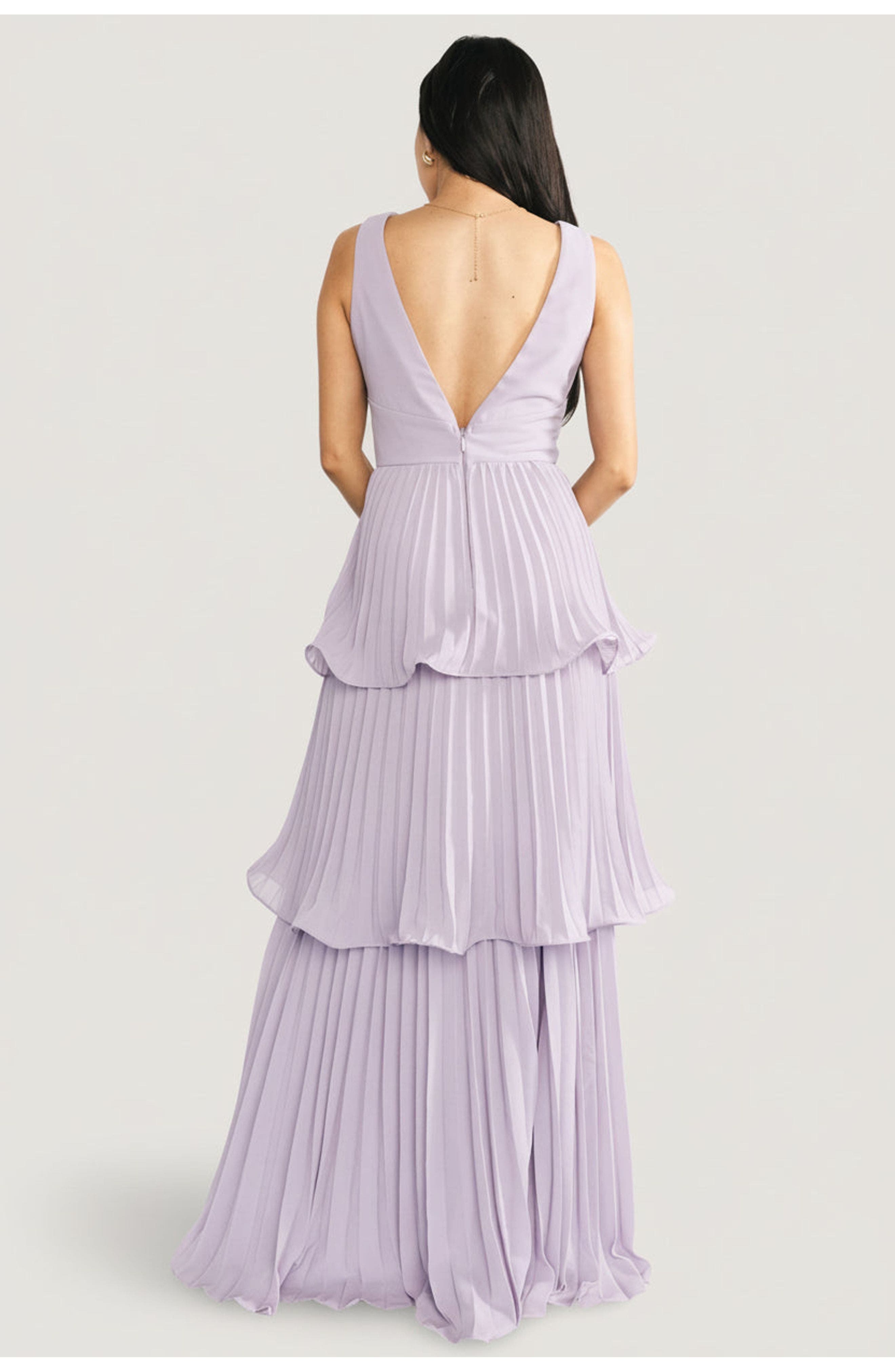 serena pleated metallic maxi dress lavender Serena Pleated Metallic Maxi